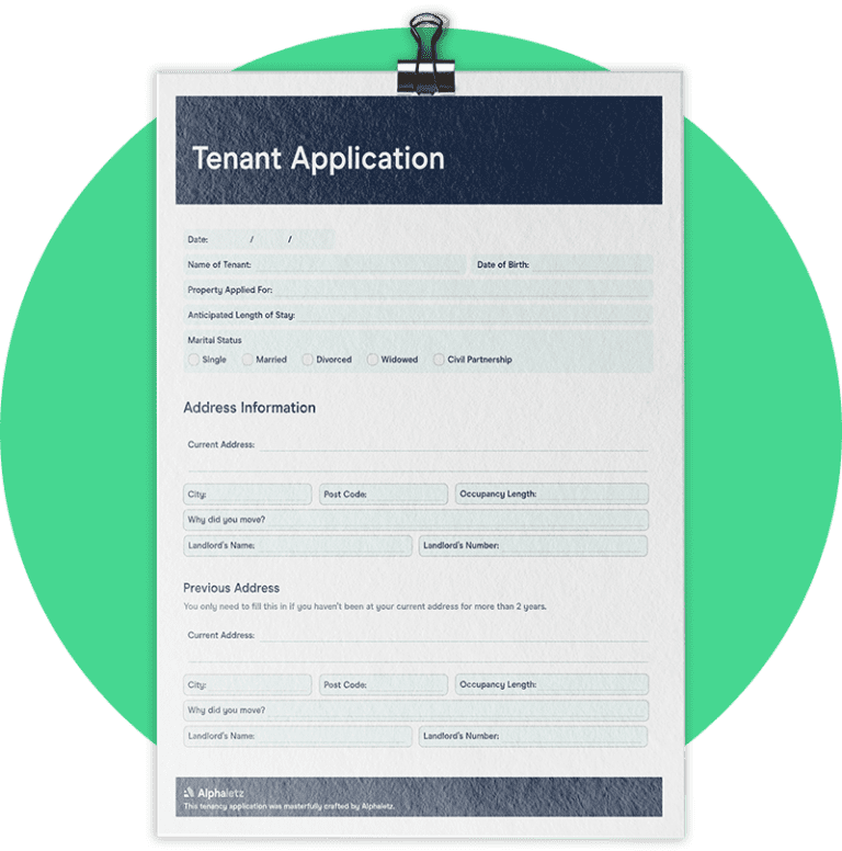 Free Renters Application Form Template